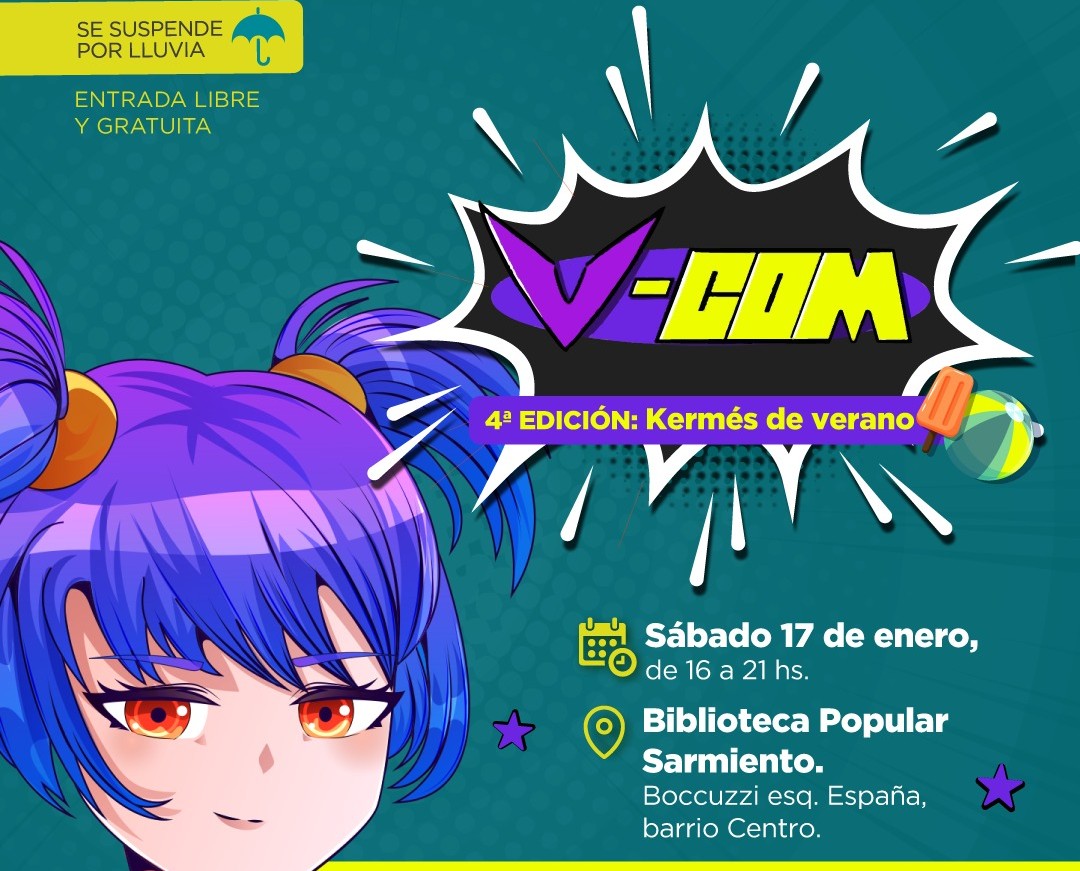 Milagros Ravenna invita a la 4.ª Edición de la V-COM: Kermés de Verano en la Biblioteca Sarmiento
