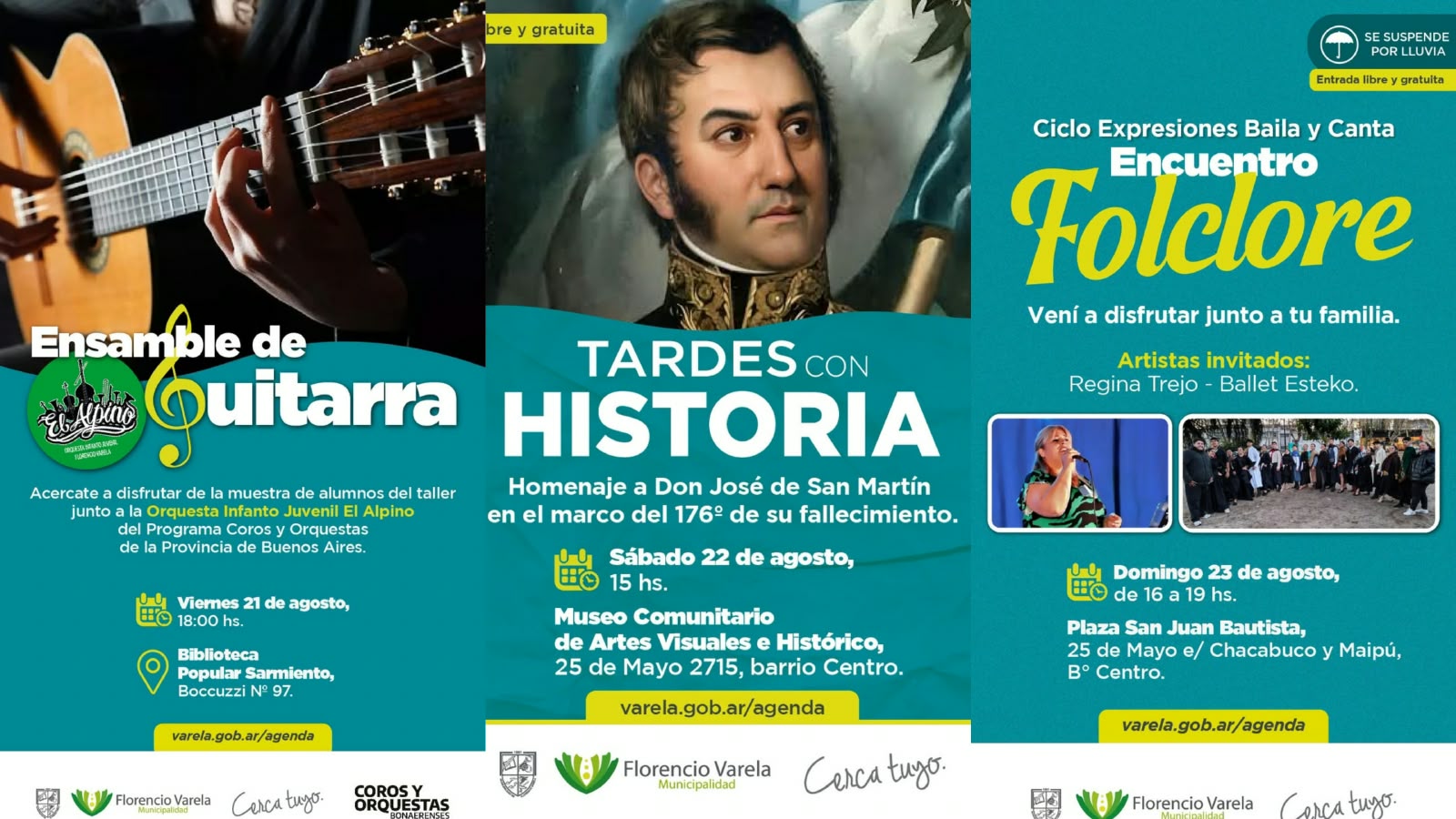 Mirá la agenda de actividades culturales para este fin de semana en Florencio Varela