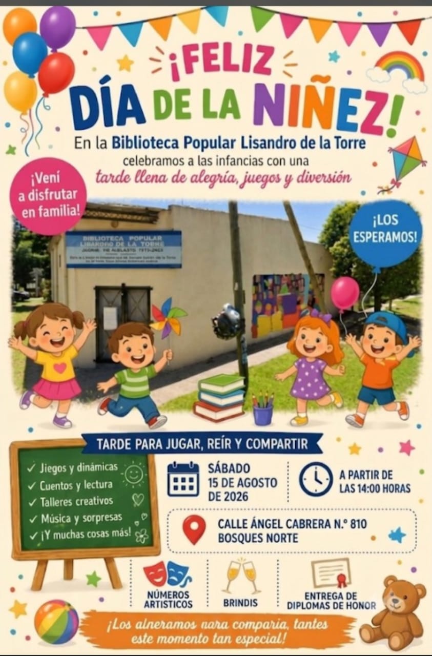 La Biblioteca “Lisandro de la Torre” está recaudando golosinas para el festejo del Día de las infancias